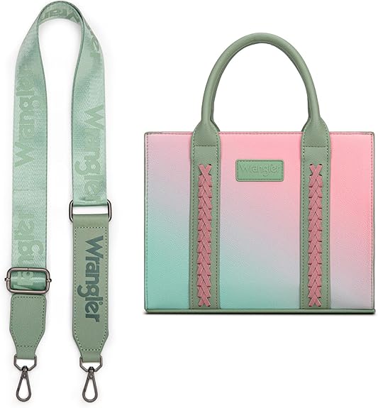 WG308-8120SGN - Wrangler Ombre Western Tote/Crossbody -Green
