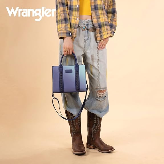 Load image into Gallery viewer, WG308-8120SNY - Wrangler Ombre Western Tote/Crossbody - Navy
