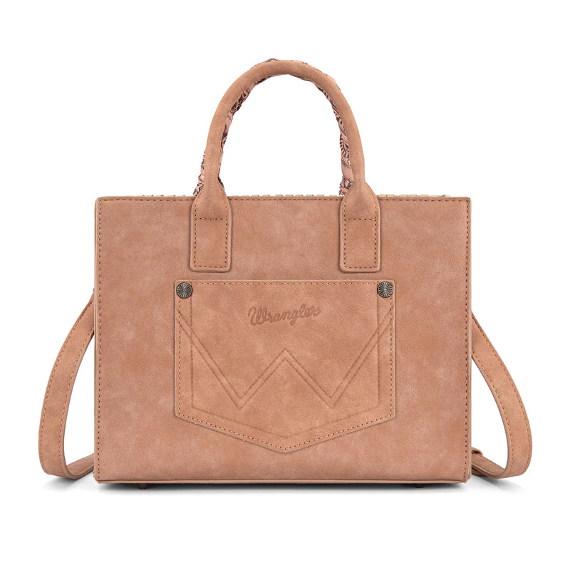 Load image into Gallery viewer, WG-HB-310-8120DPK - Wrangler Whipstitch Aztec Satchel/Crossbody with Scarf Handle - Dark Pink
