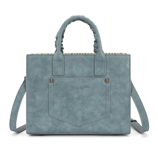 WG-HB-310-8120JN - Wrangler Whipstitch Aztec Satchel/Crossbody with Scarf Handle - Jean