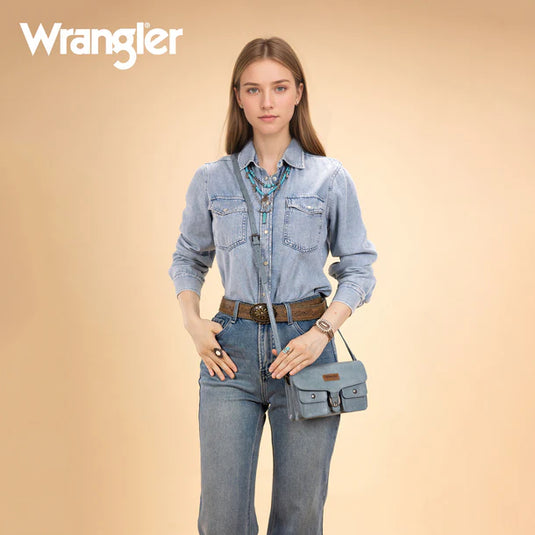 WG320-209JN - Wrangler Vintage-Inspired Crossbody Bag - Jean