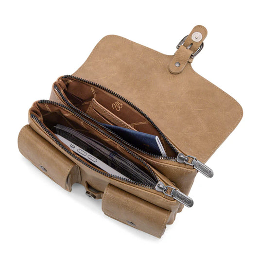 WG320-209KH - Wrangler Vintage-Inspired Crossbody Bag - Khaki