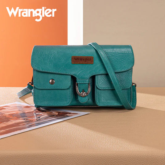 WG320-209TQ - Wrangler Vintage-Inspired Crossbody Bag - Turquoise