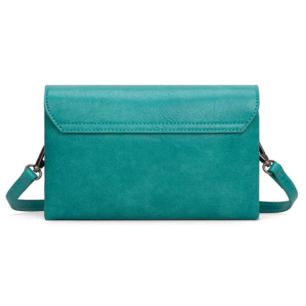 Load image into Gallery viewer, WG320-209TQ - Wrangler Vintage-Inspired Crossbody Bag - Turquoise
