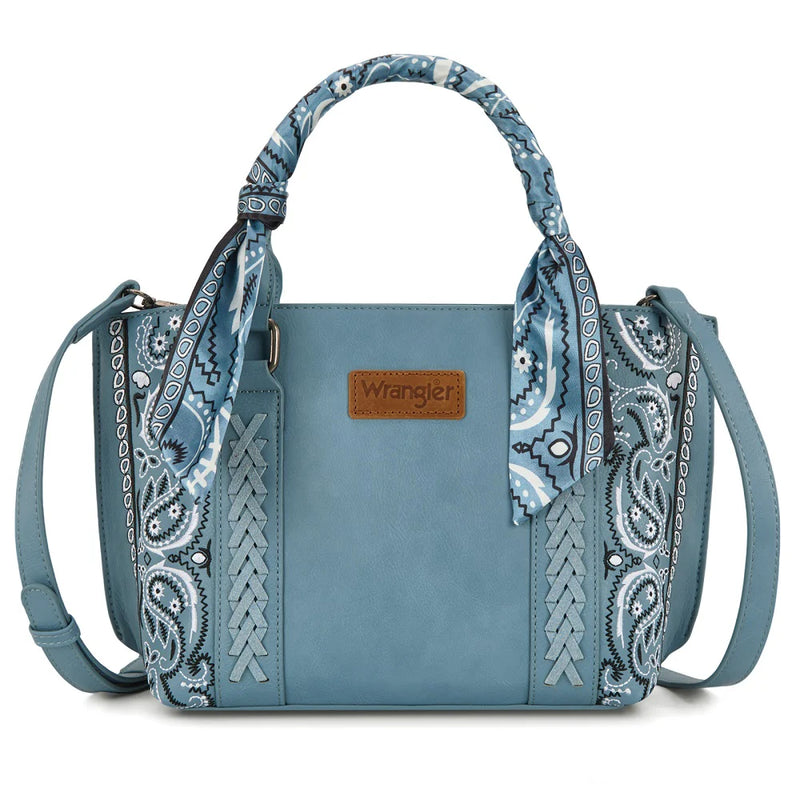 Load image into Gallery viewer, WG331-2005JN - Wrangler Braided Paisley Bandana Tote Bag - Jean
