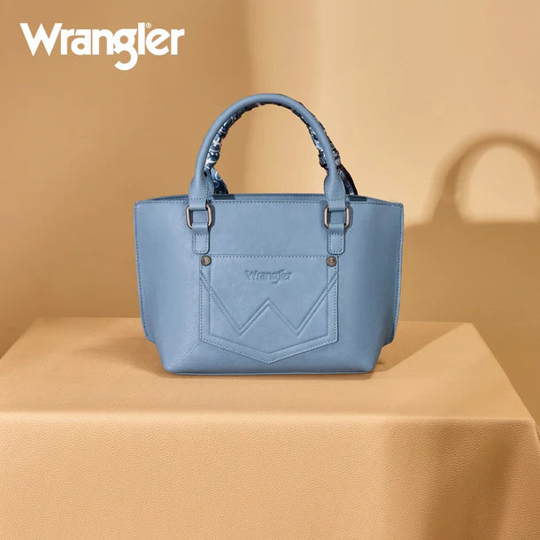 Load image into Gallery viewer, WG331-2005JN - Wrangler Braided Paisley Bandana Tote Bag - Jean
