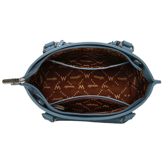 WG331-2005JN - Wrangler Braided Paisley Bandana Tote Bag - Jean