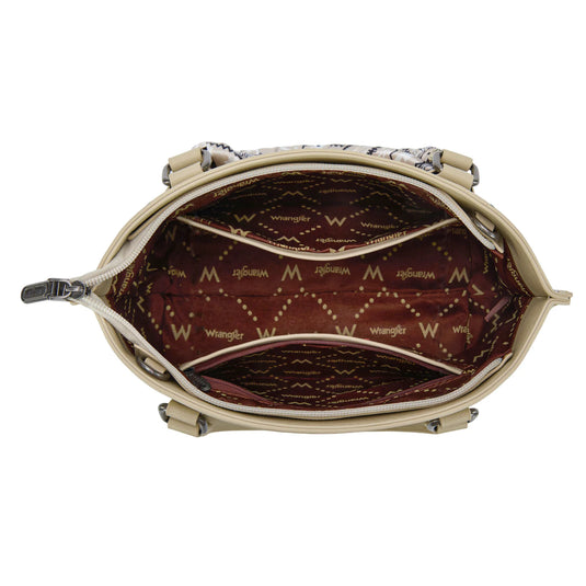 WG331-2005TN - Wrangler Bandana Paisley Print Tote/Crossbody - Tan