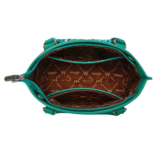 Load image into Gallery viewer, WG331-2005TQ - Wrangler Braided Paisley Bandana Tote Bag - Turquoise
