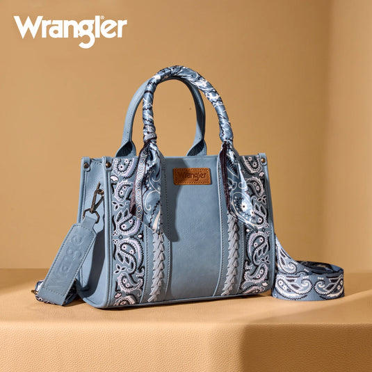 WG331-8120SJN - Wrangler Bandana Paisley Print Tote/Crossbody - Jean