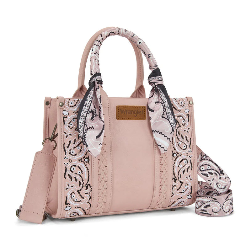 Load image into Gallery viewer, WG331-8120SPK - Wrangler Braided Paisley Bandana Tote Bag - Pink
