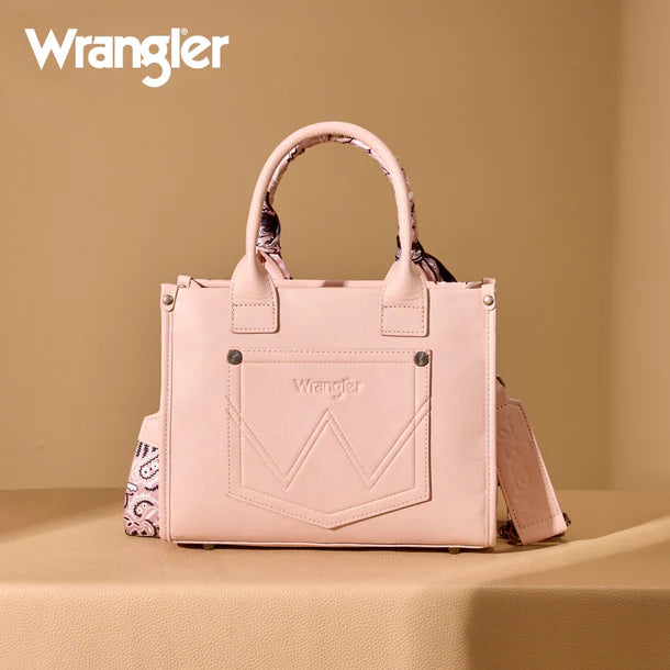 Load image into Gallery viewer, WG331-8120SPK - Wrangler Braided Paisley Bandana Tote Bag - Pink
