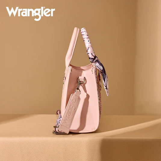 WG331-8120SPK - Wrangler Braided Paisley Bandana Tote Bag - Pink