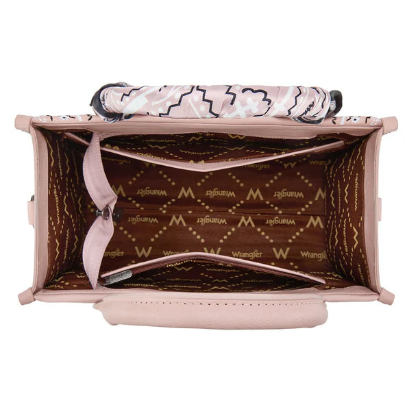 Load image into Gallery viewer, WG331-8120SPK - Wrangler Braided Paisley Bandana Tote Bag - Pink
