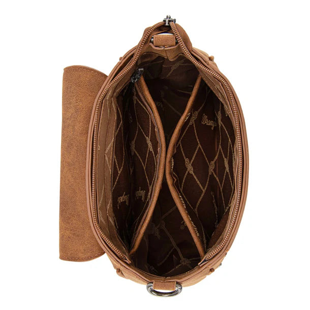 Load image into Gallery viewer, WG333-2003BR - Wrangler Aztec Saddle Crossbody Bag - Brown
