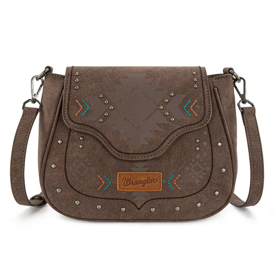 WG333-2003CF - Wrangler Aztec Saddle Crossbody Bag - Coffee