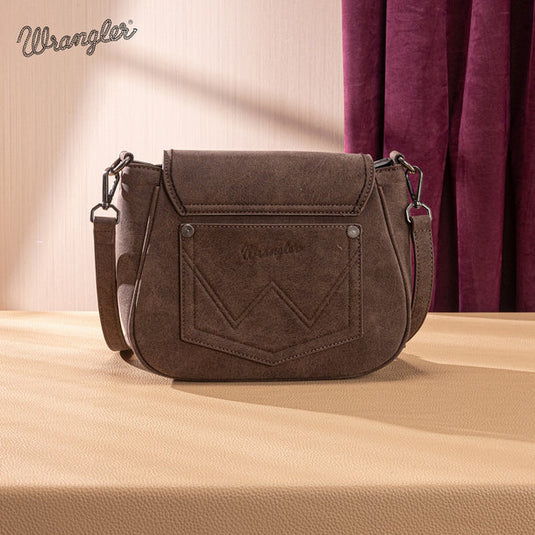 WG333-2003CF - Wrangler Aztec Saddle Crossbody Bag - Coffee