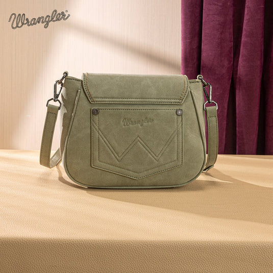 WG333-2003GN - Wrangler Aztec Saddle Crossbody Bag - Green