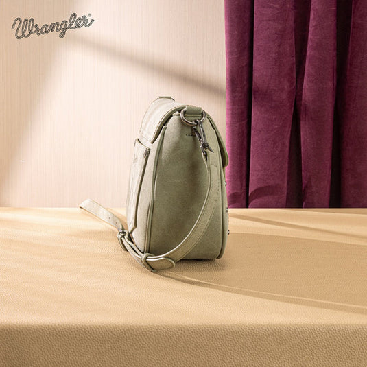 WG333-2003GN - Wrangler Aztec Saddle Crossbody Bag - Green