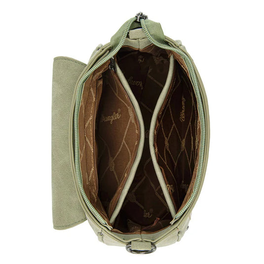 WG333-2003GN - Wrangler Aztec Saddle Crossbody Bag - Green