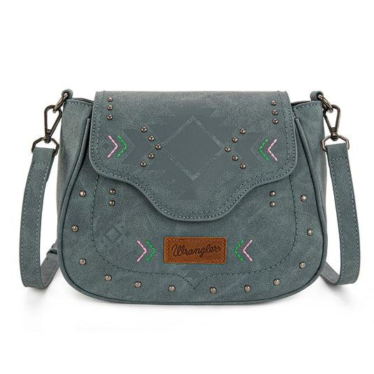 WG333-2003JN - Wrangler Aztec Saddle Crossbody Bag - Jean