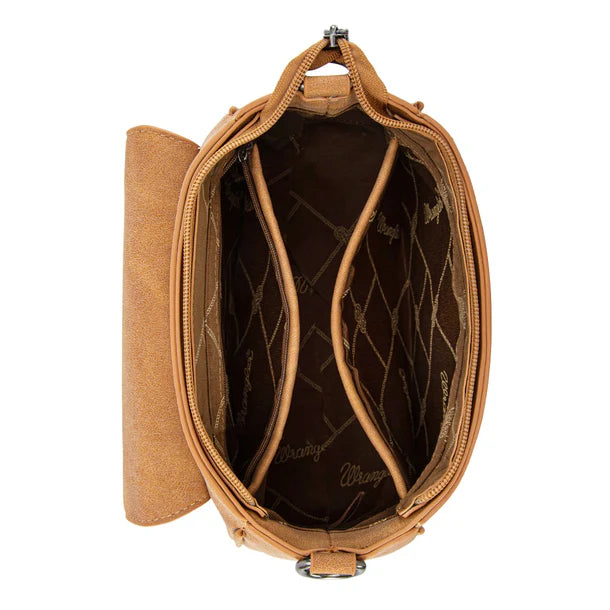 Load image into Gallery viewer, WG333-2003LBR - Wrangler Aztec Saddle Crossbody Bag - Light Brown
