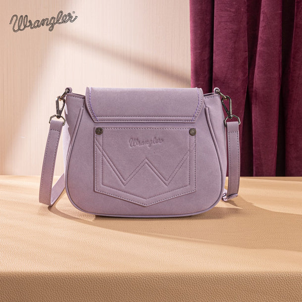 Load image into Gallery viewer, WG333-2003PP - Wrangler Aztec Saddle Crossbody Bag - Purple
