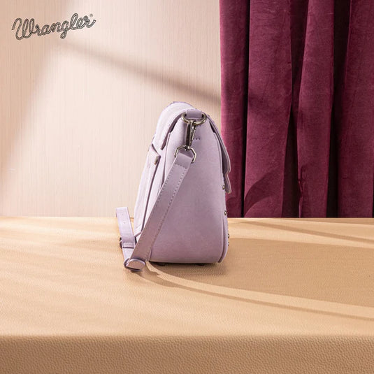 WG333-2003PP - Wrangler Aztec Saddle Crossbody Bag - Purple