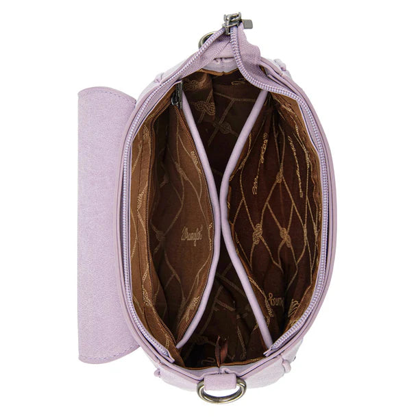 Load image into Gallery viewer, WG333-2003PP - Wrangler Aztec Saddle Crossbody Bag - Purple
