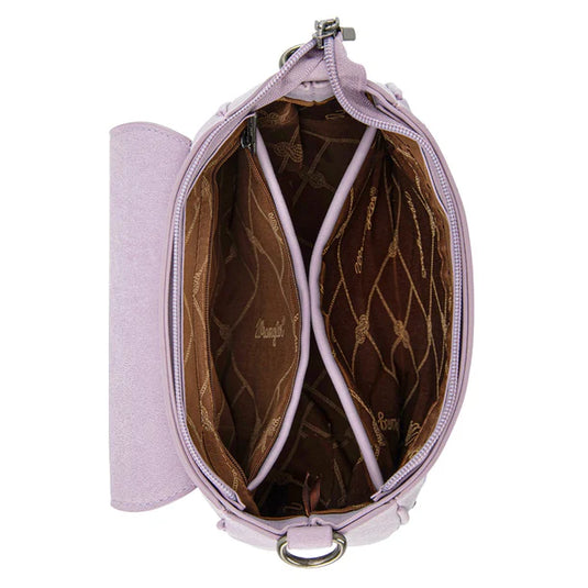 WG333-2003PP - Wrangler Aztec Saddle Crossbody Bag - Purple