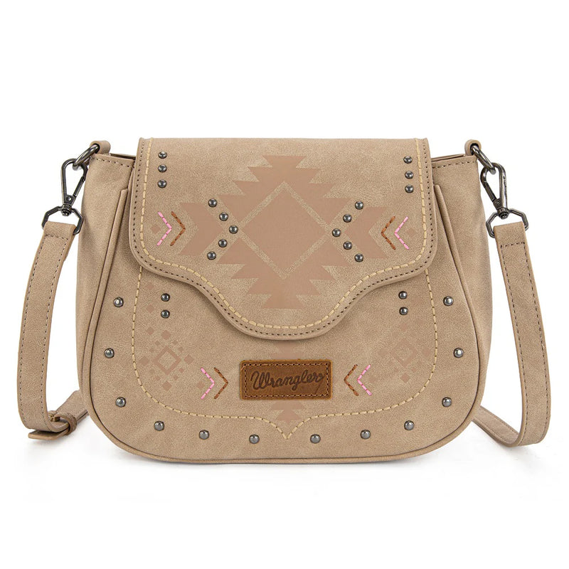 Load image into Gallery viewer, WG333-2003TN - Wrangler Aztec Saddle Crossbody Bag - Tan
