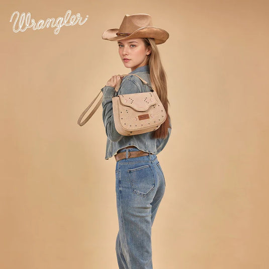 WG333-2003TN - Wrangler Aztec Saddle Crossbody Bag - Tan