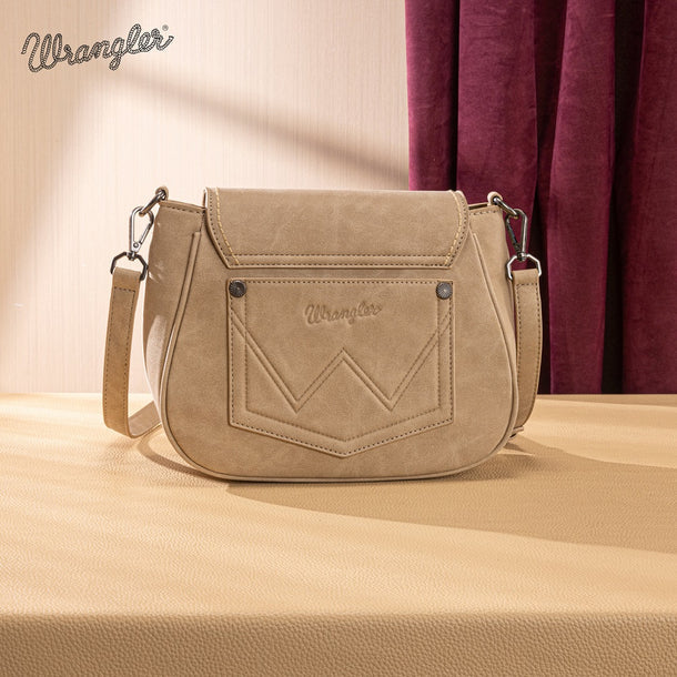 Load image into Gallery viewer, WG333-2003TN - Wrangler Aztec Saddle Crossbody Bag - Tan
