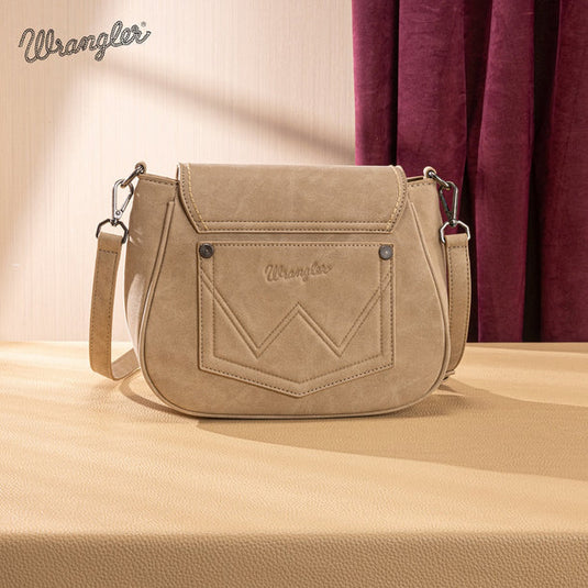 WG333-2003TN - Wrangler Aztec Saddle Crossbody Bag - Tan