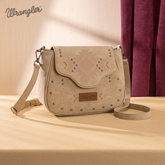 WG333-2003TN - Wrangler Aztec Saddle Crossbody Bag - Tan