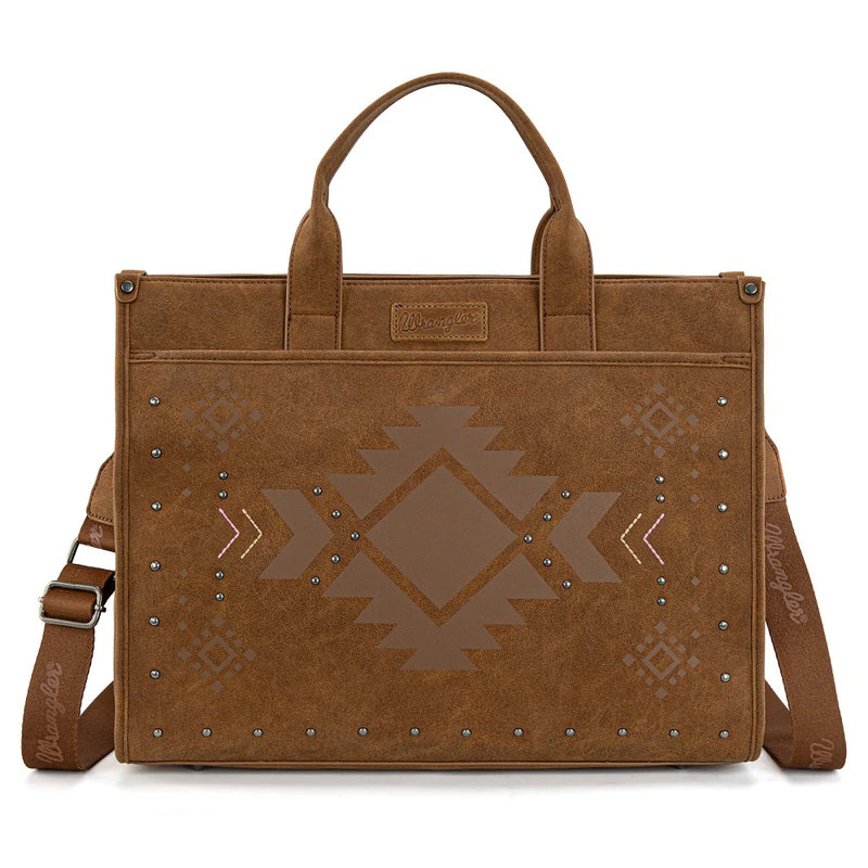 Load image into Gallery viewer, WG333-8119BR - Wrangler Aztec Tote Bag - Brown
