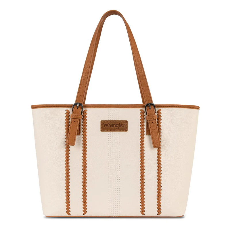 Load image into Gallery viewer, WG336-2002BG-BR - Wrangler Braided Tote Shoulder Bag - Beige-Brown
