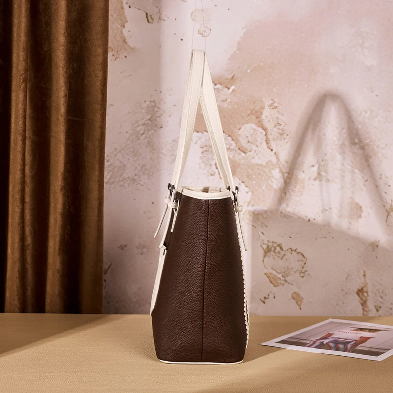 Load image into Gallery viewer, WG336-2002CF-BG - Wrangler Braided Tote Shoulder Bag - Coffee-Beige
