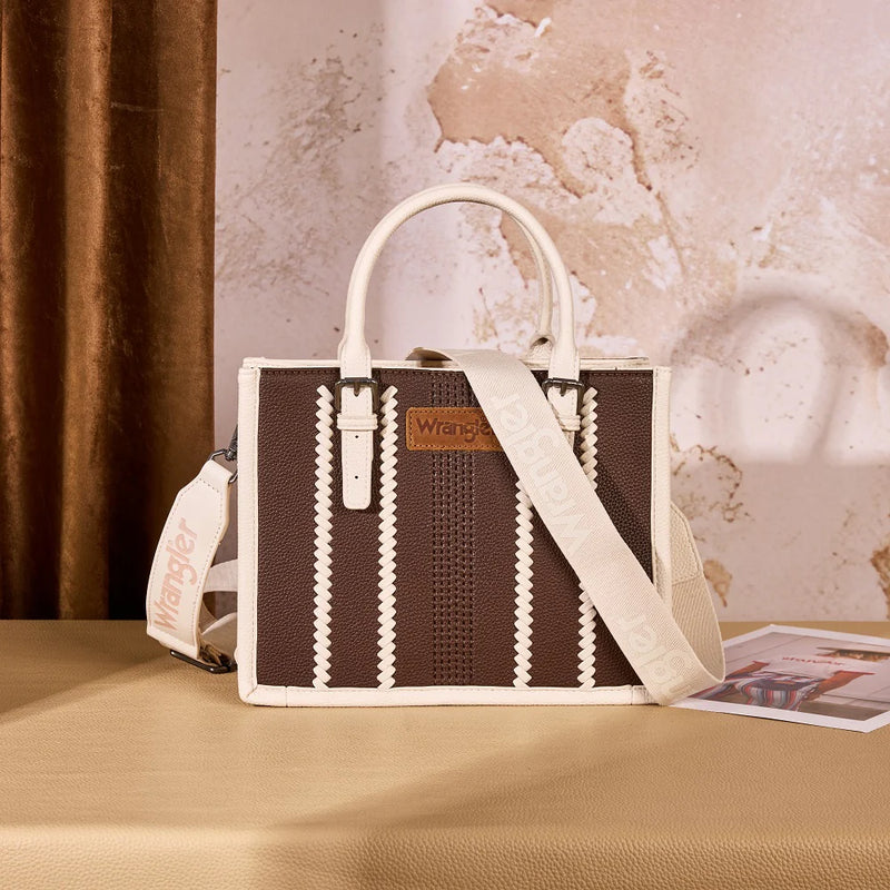 Load image into Gallery viewer, WG336-8120SCF-BG - Wrangler Braided Tote Bag - Coffee-Beige
