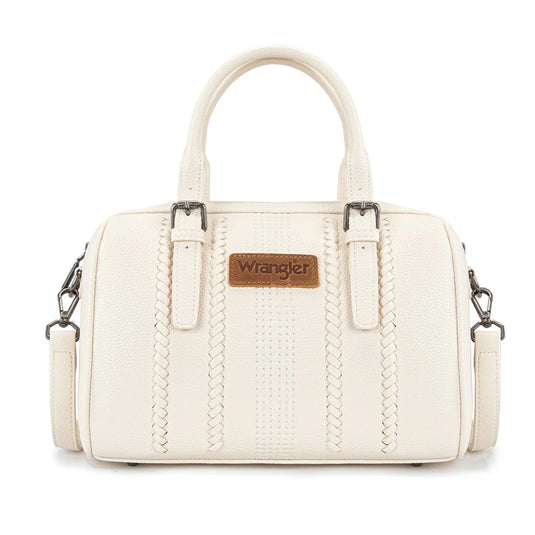 WG336-9013BG - Wrangler Braided Crossbody Boston Bag - Beige