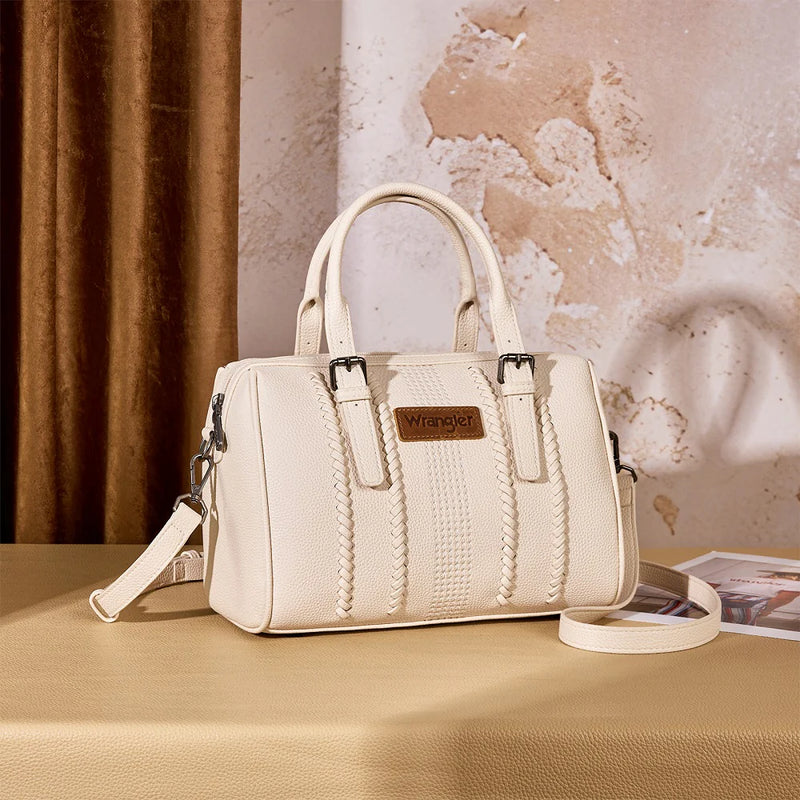 Load image into Gallery viewer, WG336-9013BG - Wrangler Braided Crossbody Boston Bag - Beige
