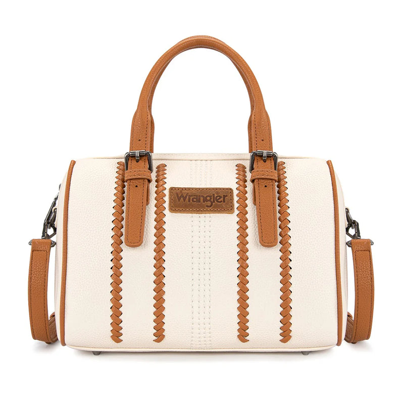 Load image into Gallery viewer, WG336-9013BG-BR - Wrangler Braided Crossbody Boston Bag - Beige-Brown
