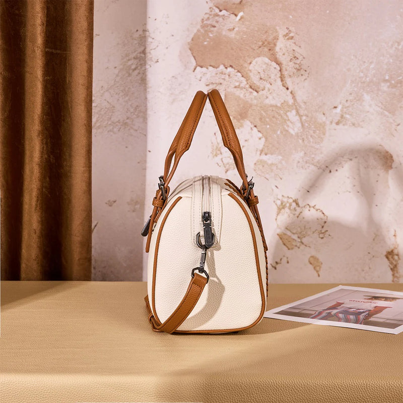 Load image into Gallery viewer, WG336-9013BG-BR - Wrangler Braided Crossbody Boston Bag - Beige-Brown
