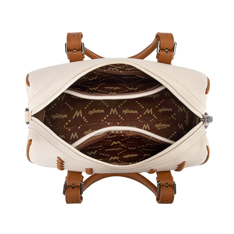 Load image into Gallery viewer, WG336-9013BG-BR - Wrangler Braided Crossbody Boston Bag - Beige-Brown
