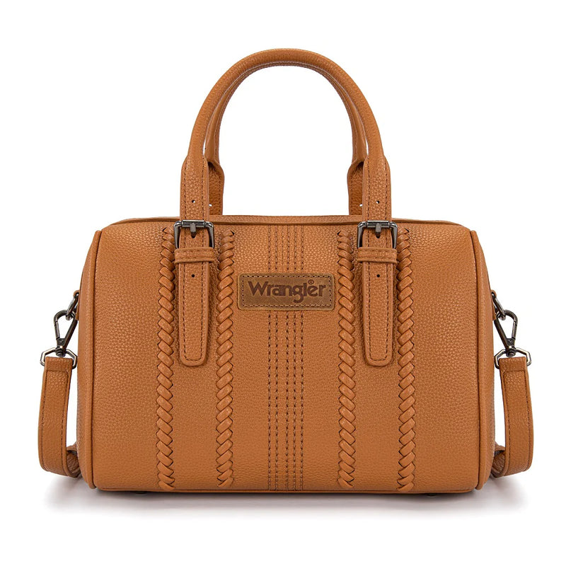 Load image into Gallery viewer, WG336-9013BR - Wrangler Braided Crossbody Boston Bag - Brown
