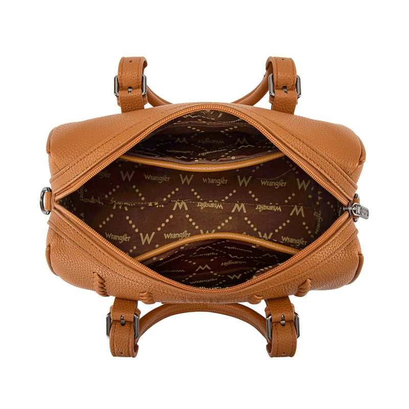 Load image into Gallery viewer, WG336-9013BR - Wrangler Braided Crossbody Boston Bag - Brown
