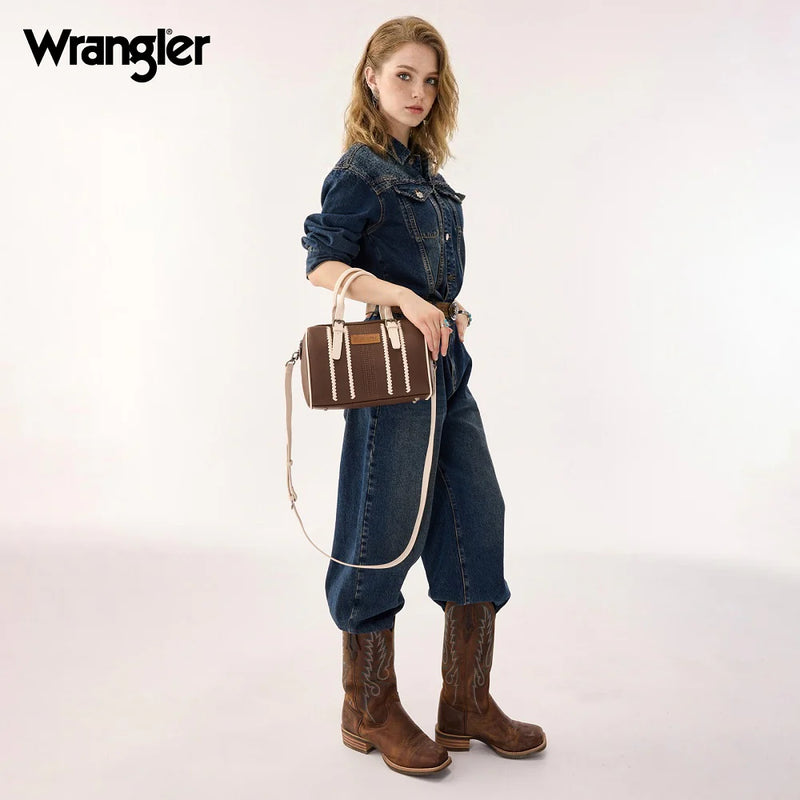 Load image into Gallery viewer, WG336-9013CF-BG - Wrangler Braided Crossbody Boston Bag - Coffee-Beige
