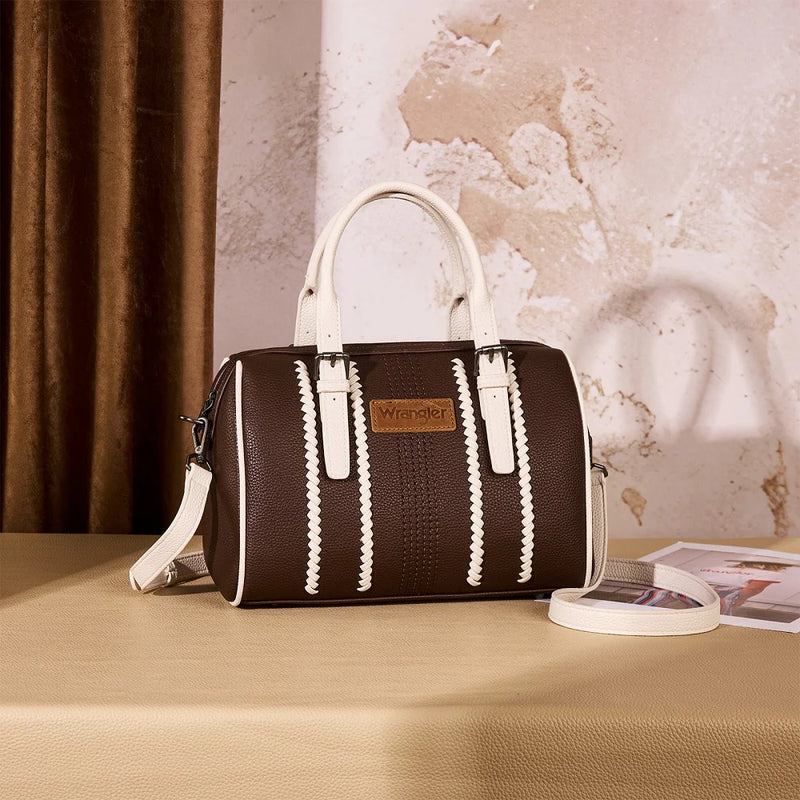 Load image into Gallery viewer, WG336-9013CF-BG - Wrangler Braided Crossbody Boston Bag - Coffee-Beige
