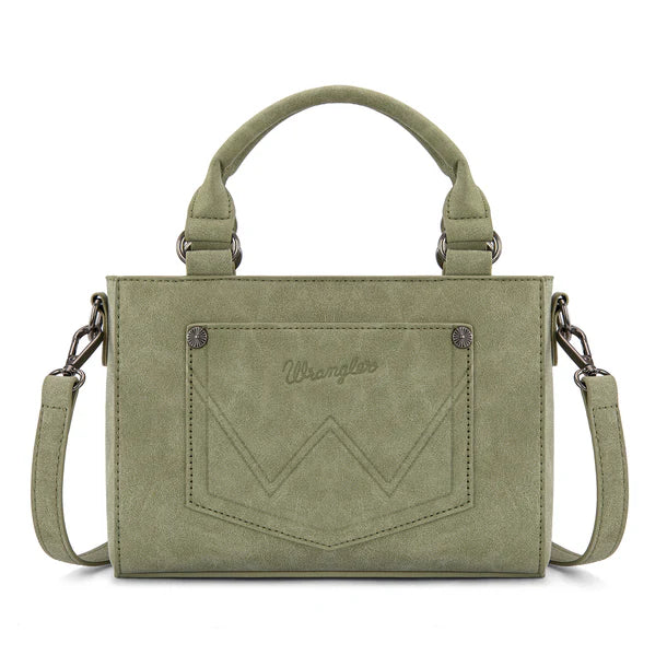 Load image into Gallery viewer, WG337-2003GN - Wrangler Embroidered Swirl Mini Satchel/ Crossbody - Green
