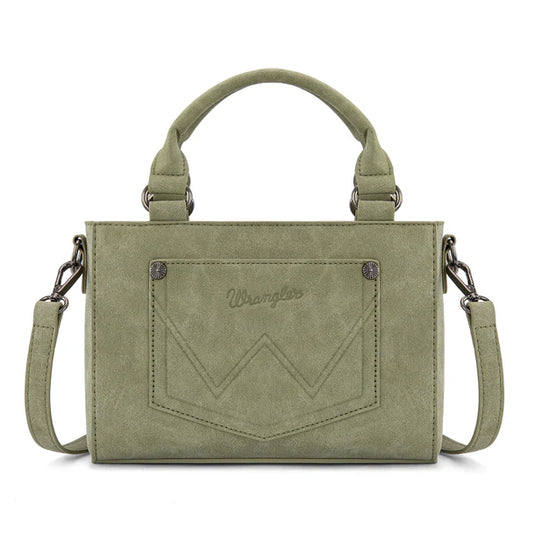 WG337-2003GN - Wrangler Embroidered Swirl Mini Satchel/ Crossbody - Green